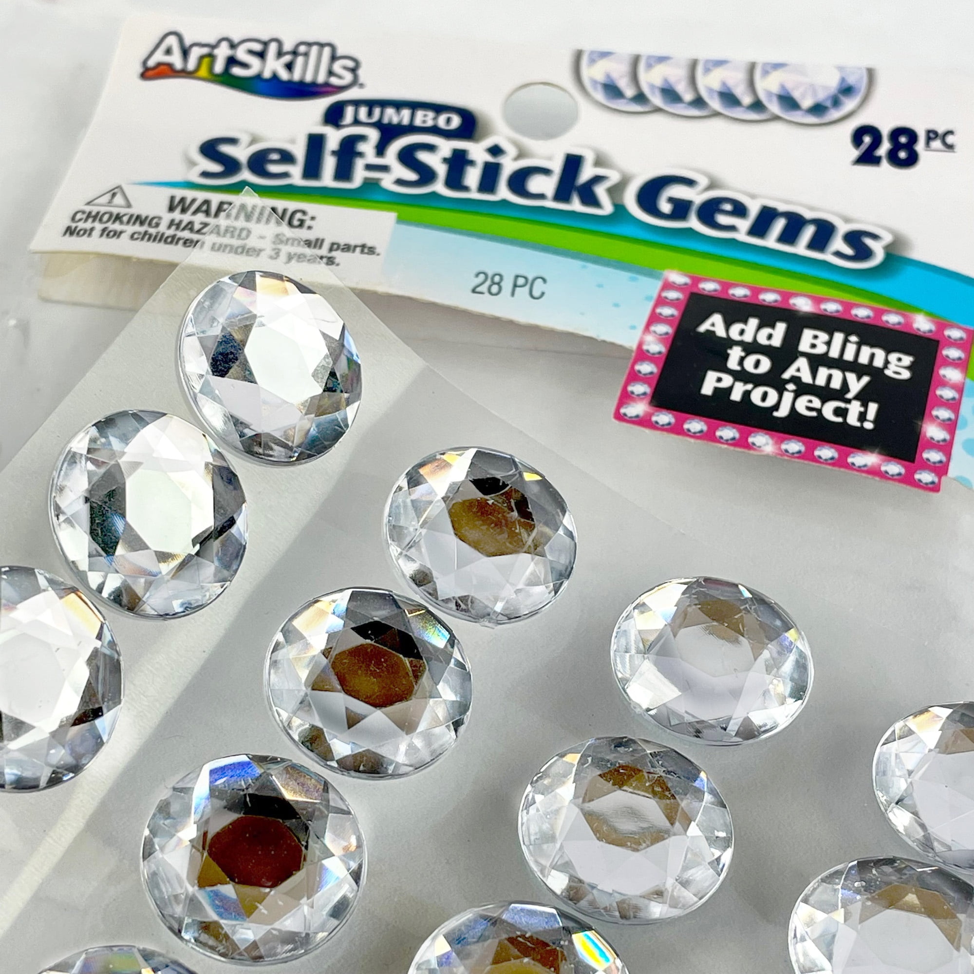 Artskills Jumbo Self Stick Gems Assorted Colors Pack Of 28 - Office Depot