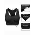 thumbnail image 5 of Women's Seamless Lace Sports Bras Cross Front Side Buckle Racerback Sports Bras Yoga Lounge Bra Workout Activewear Tops, 5 of 7