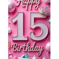 thumbnail image 4 of Glitter Design Birthday Banner Decorative Crown Pink Balloons Celebration Background for Birthday Party Teenage Decor Gift Unwrapping, 4 of 8