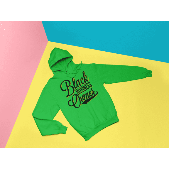 Black Business Owner Cursive (Black) Unisex Hooded Sweatshirt