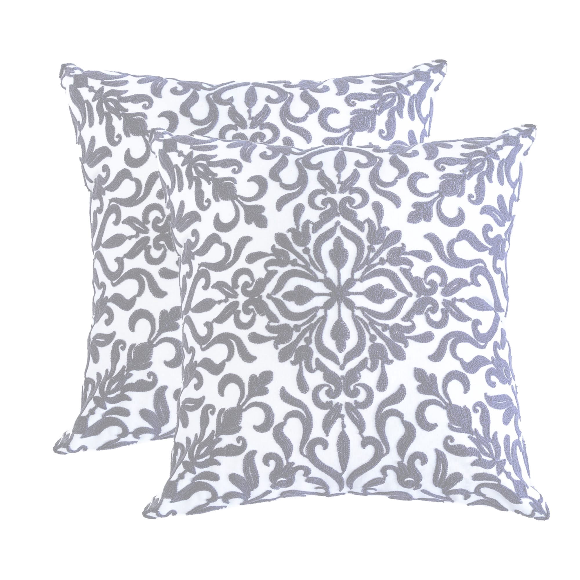 Kelsey Silver Abstract Polyester 20 in. x 20 in. Throw Pillow