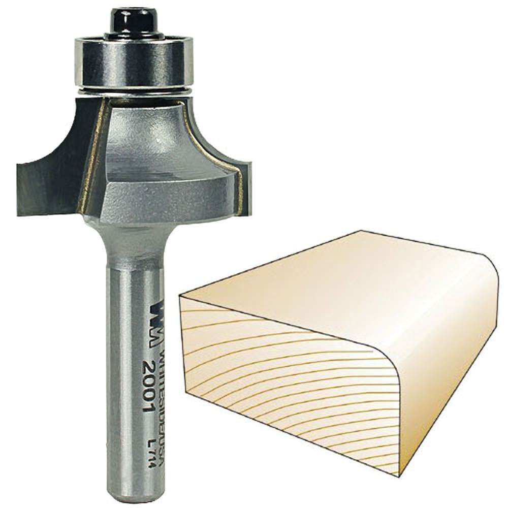Whiteside 2001 Roundover Router Bit 1/4"SH, 1/4"R, 1/2"CL Walmart