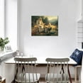 thumbnail image 3 of HFDF Religious God Lounge Wall Art Poster and Print Jesus Landscape Artwork for Living Room Wall Decor Ready to Hang (Jesus With Samaritan Woman,) 16x12inch Framed, 3 of 6