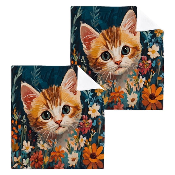 BZSMCE Towel Cotton Face Towel Soft Hand Towels Fashion Floral Curiosity Pattern