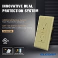 thumbnail image 4 of GFCI Outlet 15 Amp, Self-Test GFCI Electrical Outlet with Thinner Design, TR Tamper Resistant GFCI Receptacle, Ground Fault Circuit Interrupters with Wall Plate, UL Listed, Lvory 2PC, 4 of 7