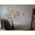 thumbnail image 3 of Colorful Large Tree Wall Stickers Tree with Flower Birds wall decal Peel and Stick Wall Art Decals for Living Room Bedroom TV Wall Bathroom glass sticker (H: 63inch), 3 of 7