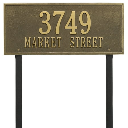 Personalized Whitehall Products Hartford 2-Line Lawn Plaque in Brass
