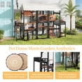 thumbnail image 6 of Mirightone Catio Outdoor Cat Enclosures Window with Wire Mesh & 2 Plant Stands, Large Outside Cat House with Weatherproof, Resting Box, Climbing Ramps for Backyard - Black, 6 of 8