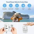 thumbnail image 6 of Portable Travel Power Strip with USB Ports – 3ft Flat Plug Extension Cord with 3 AC Outlets, 2 USB-A, 1 USB-C (20W), Cruise Ship Approved Compact Charging Station (white), 6 of 11