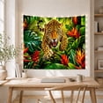 thumbnail image 5 of Snarling Jaguar in Dense Tropical Jungle Dramatic Illustration for Wildlife Enthusiasts, Jungle Wall Art, Housewarming Gift, Tapestry Wall Hanging for Bedroom and Living Room, 5 of 7