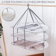 thumbnail image 3 of 3-Tier Sweater Drying Rack Hanging Clothes Hanging Dryer Laundry Mesh Drying Rack  Foldable Clothing Dryer Racks, 3 of 8
