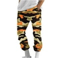 thumbnail image 6 of QATAINLAV Camo Cargo Pants for Men Casual Regular Fit Drawstring Elastic Waist Sweatpants Outdoor Straight Leg Work Trousers with Pockets Yellow L, 6 of 9