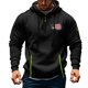 thumbnail image 1 of Sudadera con capucha para hombre, con estampado de bolsillo, media cremallera, cordón ajustable, informal, deportiva, de manga larga, blusa de poliéster, 1 of 5