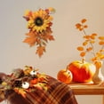 thumbnail image 4 of Oioii Fall Swag Artificial Flowers for Autumn Decoration Artificial Sunflowers Maple Leaf Hanging Floral Swag Wedding Arch Garland Wreath for Front Door Wall Decor Halloween Thanksgiving, 4 of 6