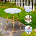 thumbnail image 3 of Dovov Outdoor Aluminum French Bistro Set, 3 Piece French Bistro Table Chairs Set, Outdoor Wicker Round Table & 2 Dining Chairs, Bamboo Finish, 3 of 11