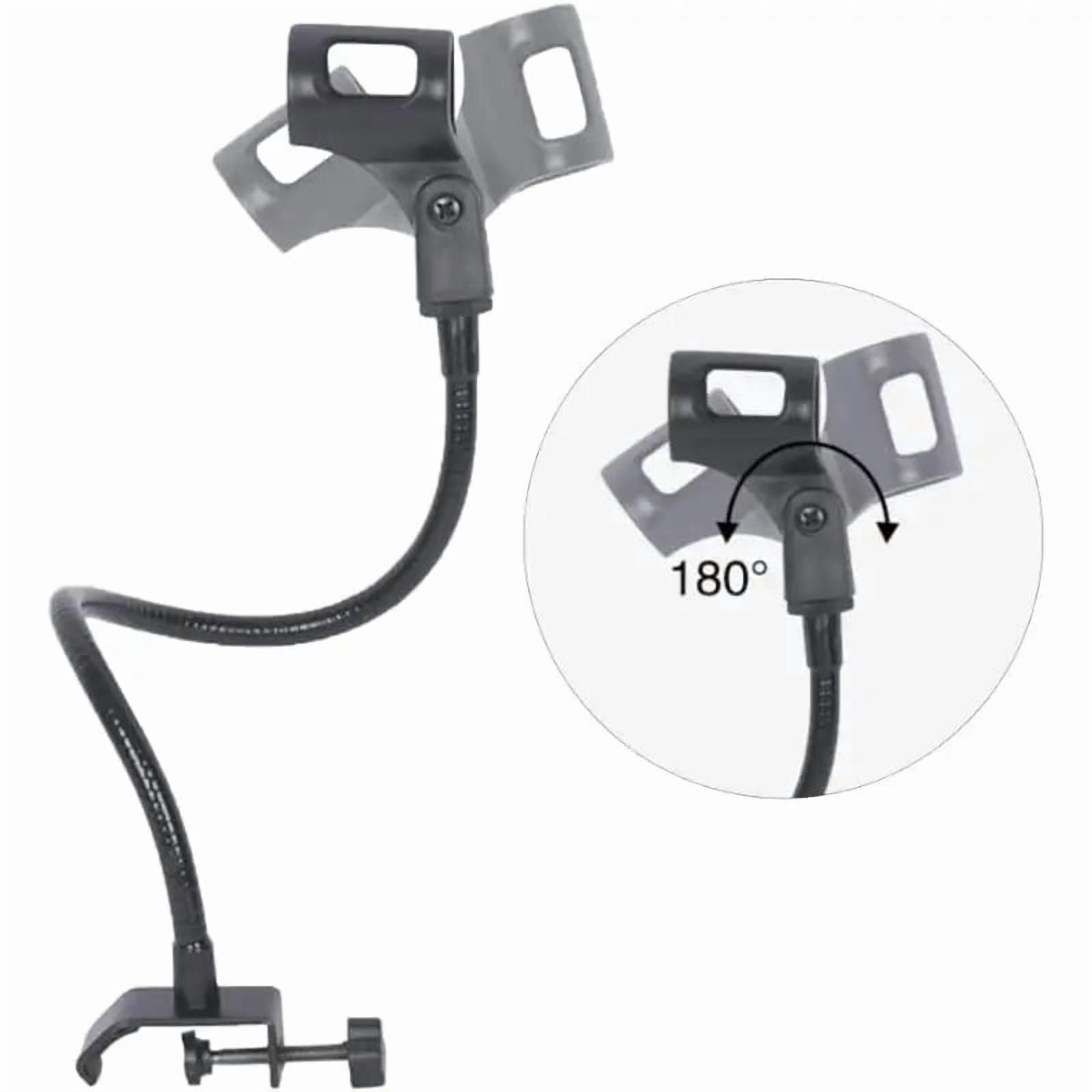 Black Desktop Microphone Arm with a 360-Degree Adjustable Gooseneck, Suitable for Studio Recording And Podcasting, Designed for Professional Content Creators