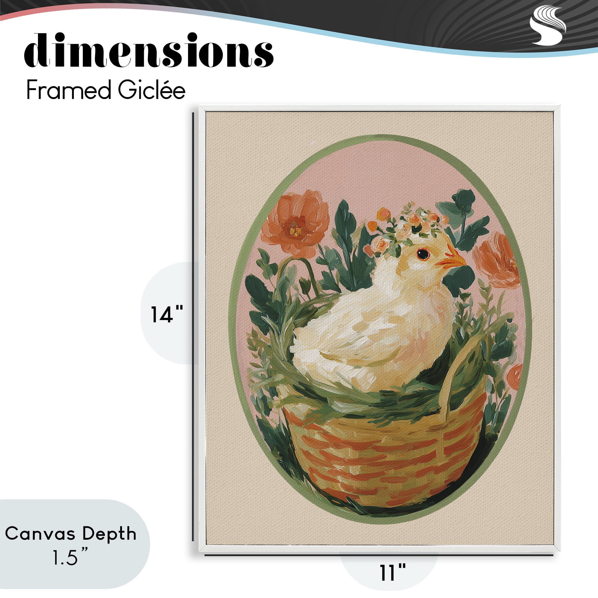 Stupell Industries Bloom Nest Chick White Framed Giclee Art, design by Yen