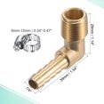 thumbnail image 3 of Uxcell 1/4" x 1/4NPT Male Thread Brass Elbow Hose Barb Fitting + Hose Clamp 1 Set, 3 of 5
