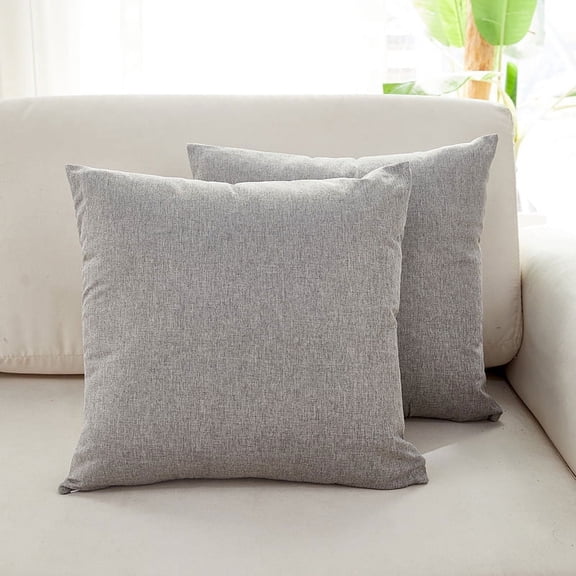 Pack of 2 Couch Throw Pillow Covers 20x20 Inch Soft Decorative Pillow Covers Farmhouse Boho Cushion Covers for Mid Century Modern Home Decor Sofa Bedroom Living Room,Medium Gray