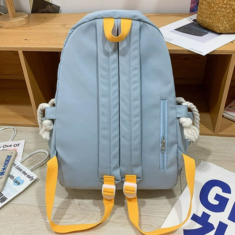 DanceeMangoo Harajuku Kawaii Laptop Backpack Daypack Casual Bag with Duck  Doll Pendant Travel Kpop Durable Stylish Trendy (Black) 