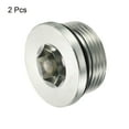 thumbnail image 3 of Uxcell 1-5/16-12UNF Internal Hex Head Pipe Fitting Plug, 2 Pack Male Thread 45# Steel Socket Plug with Sealing Ring, 3 of 5