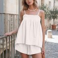 thumbnail image 4 of QGJZVUNL Lounge Sets for Women Summer Outfits 2Pcs Pajama Set Sleeveless Tank Tops and Wide Leg Shorts Size L, 4 of 7