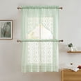 thumbnail image 5 of THD Bella Floral Rod Pocket Lace Short Cafe Swags for Small Windows - 28 x 36 Inch Length (Seafoam Green Swags, Set of 2), 5 of 6