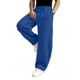 thumbnail image 4 of Mens Baggy Sweatpants Loose Fit Wide Leg Elastic Waist Sweat Pants Open Bottom Athletic Pockets Jogging Pants, 4 of 5