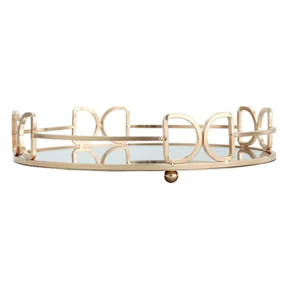 Decortive Mirror Plate Cosmetics Storage Tray Perfume Wedding Decor 250mm