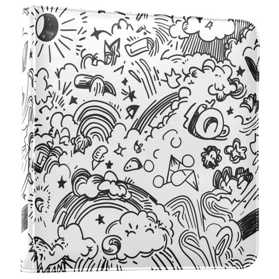 FORMRS 3 Ring Photo Album 4"x6" Self Adhesive Large Capacity PU Leather Cover, Rainbows Clouds