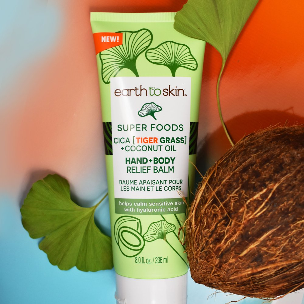 Earth to Skin Hand and Body Lotion, Body Relief Balm, Cica Tiger Grass