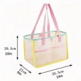 thumbnail image 2 of Yardvibe Mesh Beach Tote Bag for Women, 10"x9"x14" Embroidered Monogrammed Pool Bag, Large Reusable Sand Resistant Summer Tote, Gift for Mom Bridesmaid Birthday Party (B), 2 of 5