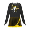 thumbnail image 5 of Rswnyirn Women Mesh Patchwork Printing Ballet Dance Leotard Dress Figure Ice Skating Dress Yellow XL, 5 of 7