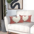 thumbnail image 6 of Valentines Day Lumbar Pillow Covers 12X20 Inch Red White Stripes White Heart Decorative Rectangular Pillow Cases Valentine''s Day Linen Throw Pillows Set of 2 Home Decor For Sofa Couch Outdoor, 6 of 6
