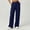 Navy, variant on Baggy Pants Linen Trousers Women High Waiste Elastic Wide Leg Work Pants Stretchy Pleated Pull On Dress Trousers Business Casual Loose Pants with Pockets for Office and Daily Black 3X