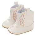 thumbnail image 2 of CAICJ98 Infant Toddler Western Boots Cowgirl Cowboy Soft Rubber Sole Baby Girl Boy Cowboy Boots White,5.5 （Toddler)(Infant/Toddler), 2 of 7