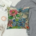 thumbnail image 2 of Chilfamy Vintage Flower Throw Pillow Covers Blue Wild Flower with Color Dragonfly Print Decorative Pillow CaseWatercolor Animal Rustic Farmhouse Pillow Case 20x20in, 2 of 5