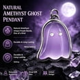 thumbnail image 4 of WeDecorBay Halloween Natural Amethyst Ghost Pendant Quartz Necklace Charm Quirky Jewelry Accessory for Halloween Party Gift Men Hip Hop Style, 4 of 6