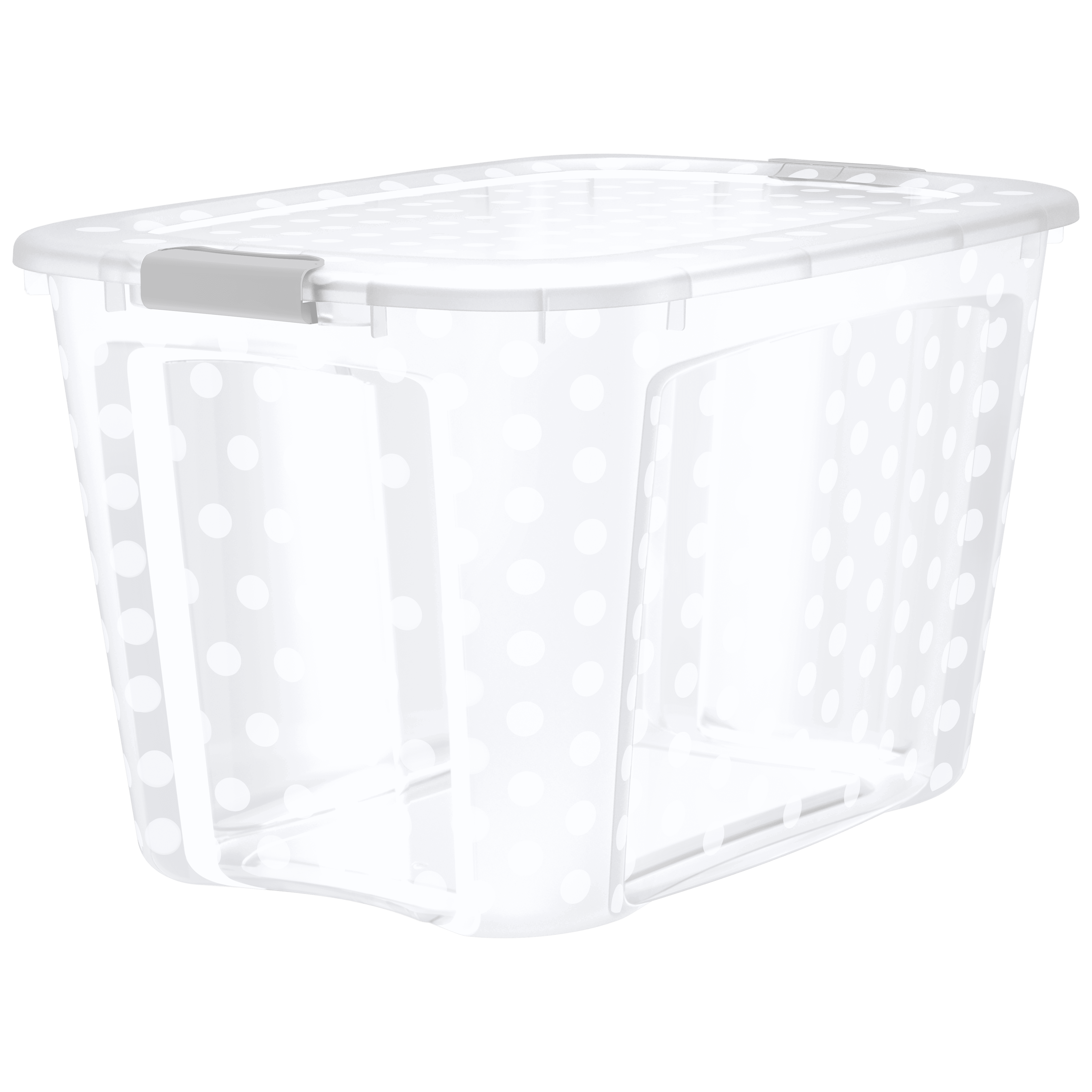 Small Plastic Storage Bin - Black Polkadot on White – Art Therapy