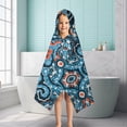 thumbnail image 6 of Blue Ethnic Paisley Pattern Hooded Bath Towel，50"x30" for Ages 3 To 12 Kids, Quick Dry Lightweight Soft Microfiber Hood Beach Towel Cover Up for Kids, 6 of 7