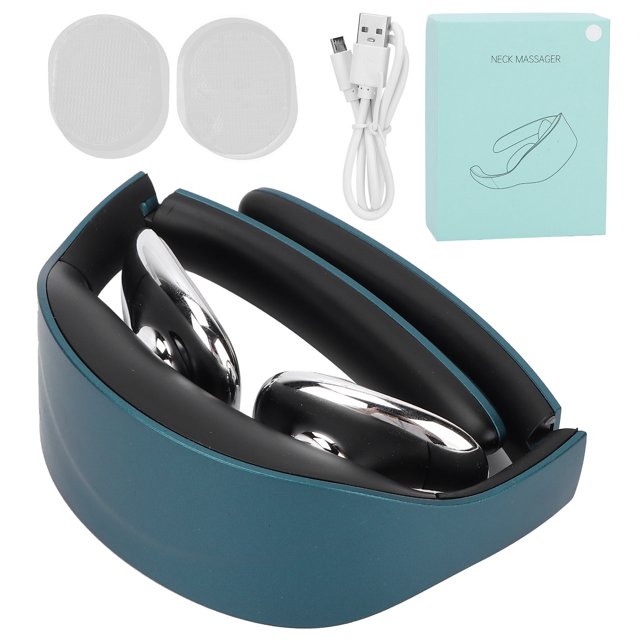 Masajeador de cuello eléctrico portátil, inalámbrico, plegable, inteligente, para el cuidado del cuello, verde bosque