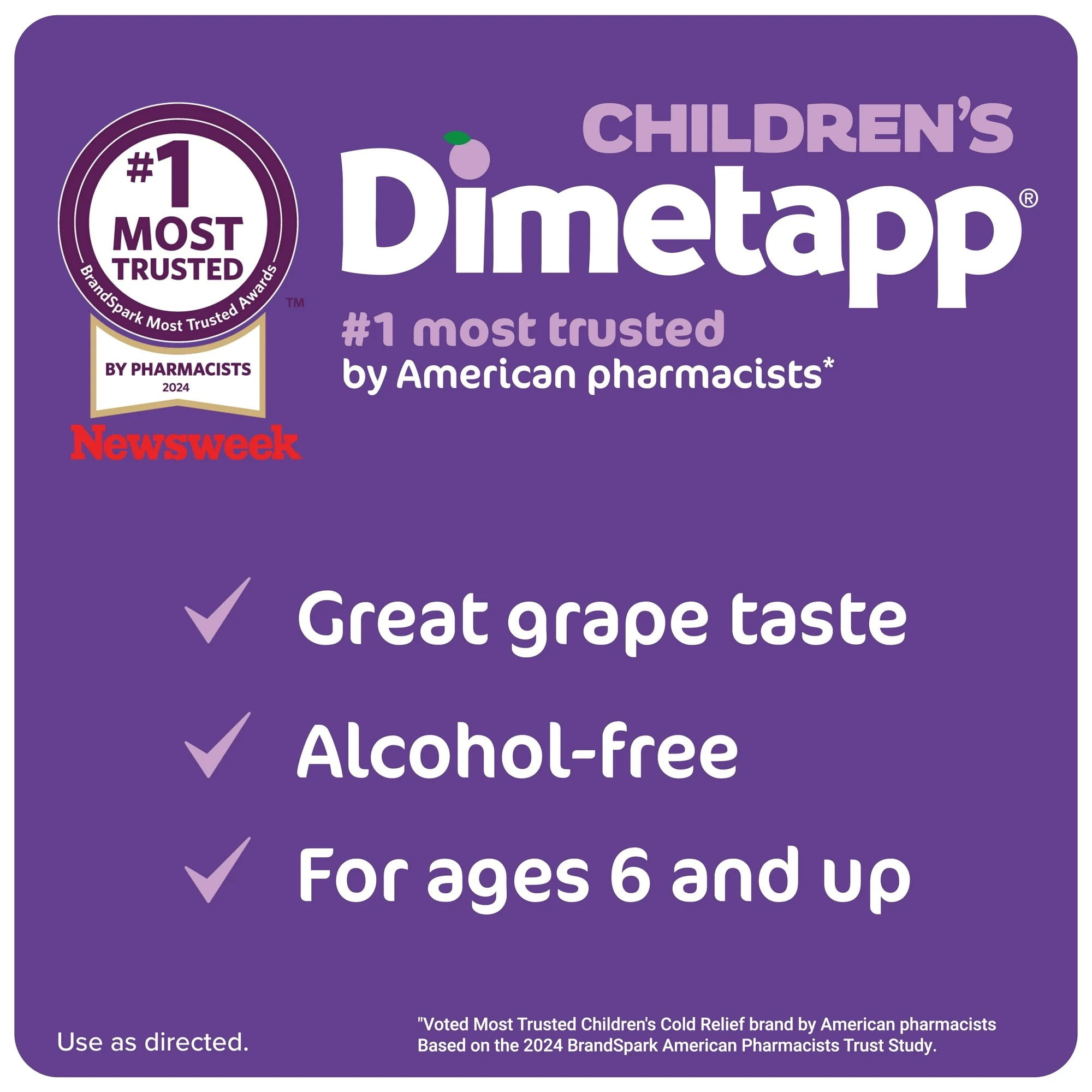 (3 pack) Children’s Dimetapp Multi-Symptom Cold & Flu Liquid, Fever, Cough, Relief, 4 fl oz