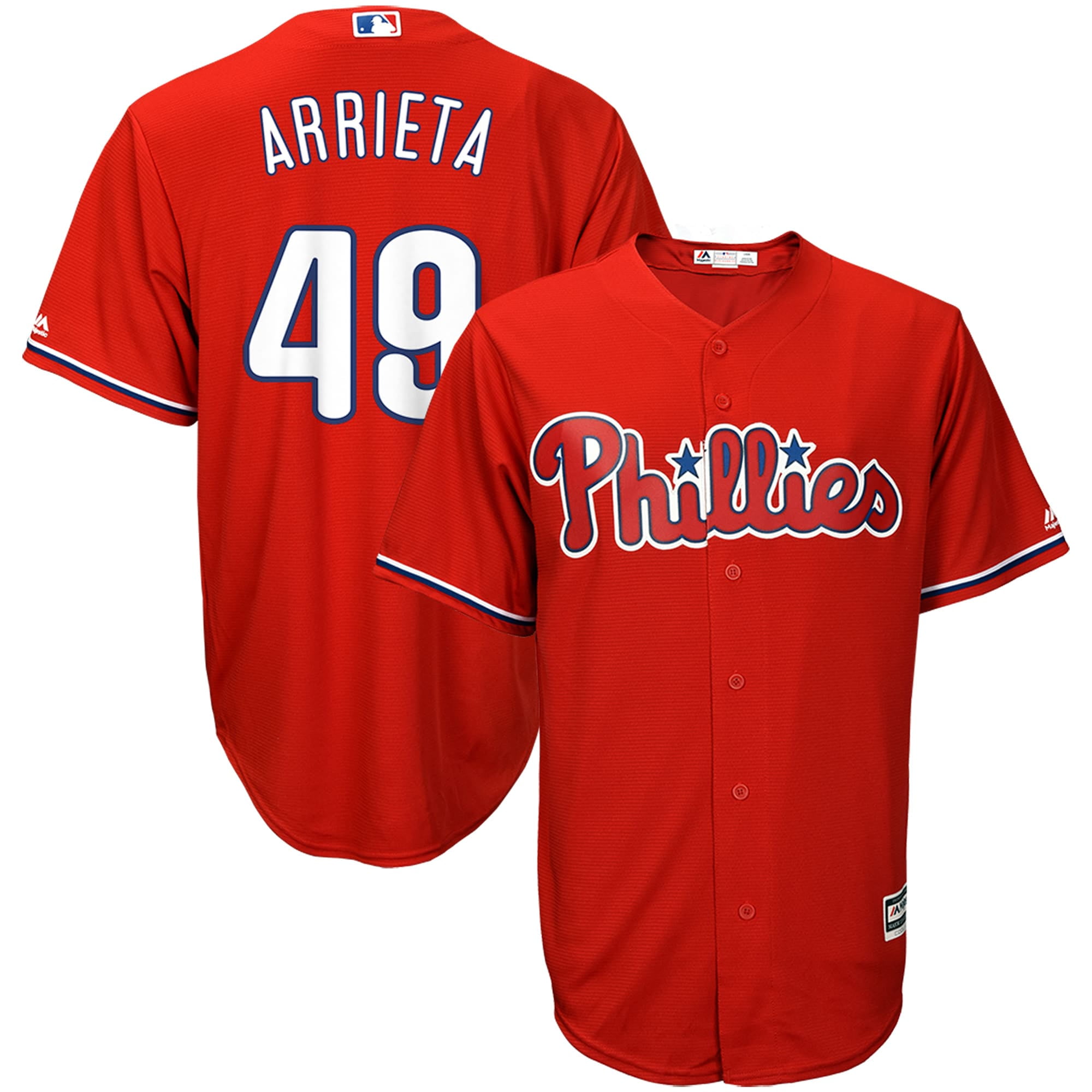 Jake Arrieta Philadelphia Phillies Majestic Fashion Official Cool Base Player Jersey ...