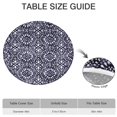 thumbnail image 6 of 44Inch Boho Tablecloth with Elegant Floral Pattern, Round Elastic Fitted Cover for 38"-42" Tables, Wrinkle Resistant Fabric, 6 of 7