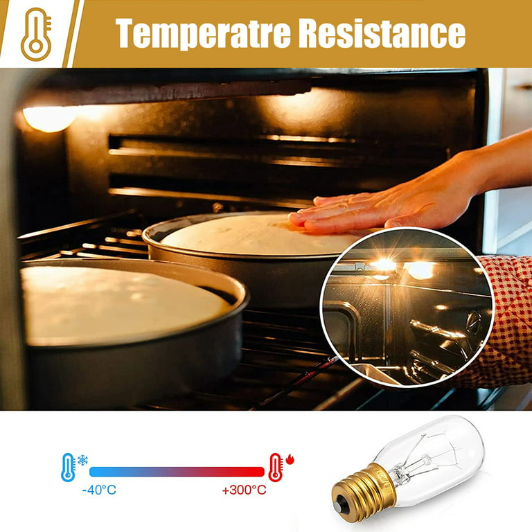 Figame High Temperature Resistant 40W Household Appliance Bulb, 120V 2700K Warm White Dimmable Oven Lamp 6 Packs, T8 Tubular Bulb, used for Microwave Oven