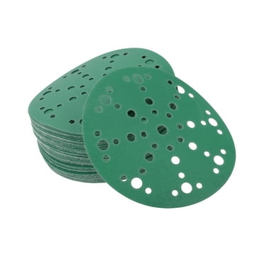 Sanding Discs 6 Inch 49 Hole 220 Grit Round Hook and Loop Sandpaper Aluminum Oxide Green 50 Pcs
