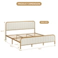 thumbnail image 2 of King Size Bed Frame Heavy Duty Platform Bed Upholstered Platform with Storage No Box Spring Needed with Headboard in Gold and Beige, 2 of 8