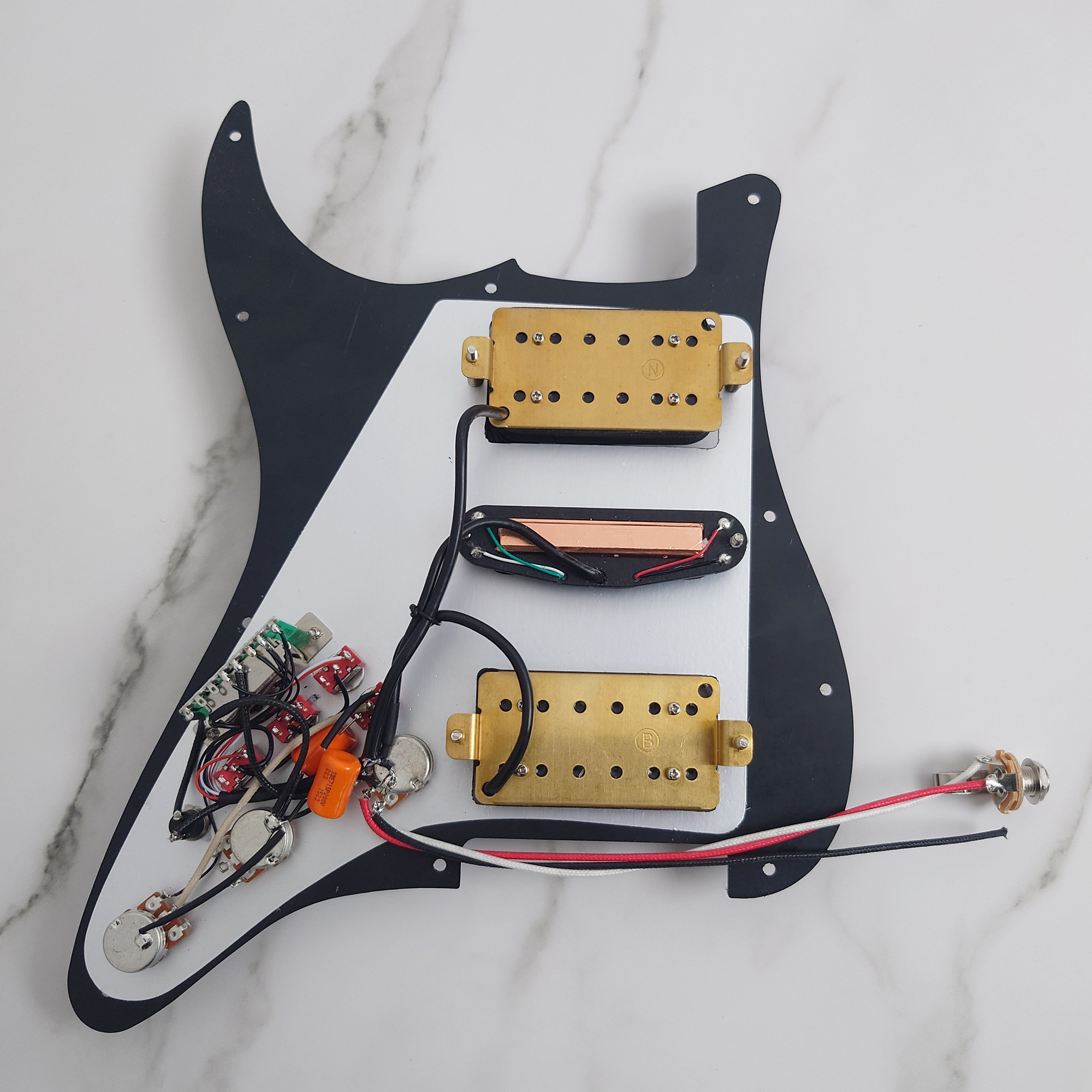 HSH Prewired Loaded Pickguard, with Alnico 5 Humbucker & Single coil Pickups, for Fender Strat Guitar