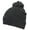 Dark Gray, variant on Quality Rib Knit Solid Color Cuffed Hat W/Pom Pom - Navy