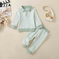 thumbnail image 2 of mgoYE Toddler Boy Clothes 18-24 Months Summer Toddler Fall Winter Outfit Sweater Toddler Boy Striped Clothes 6 12 18 Months 2 3T 4T Pant Set(Green,3-4 Years), 2 of 4